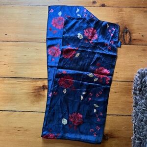 Red Blue Floral Charter Club 100% Silk Scarf